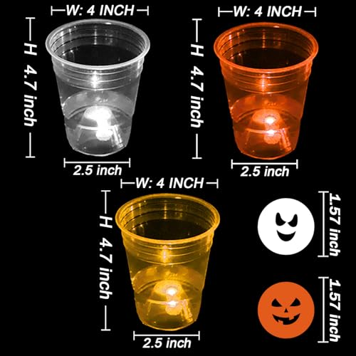 Glow Candy Corn Party Game Set - 22 LED Cups & 6 Halloween Balls for Halloween & Kids Parties