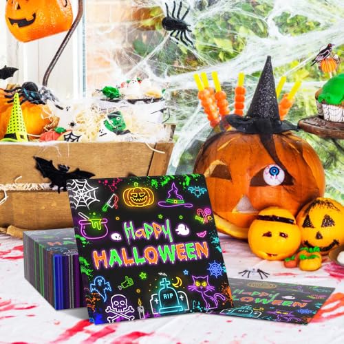 Halloween Paper Napkins 48 Pack - Ghost & Spooky Design for Parties & Events
