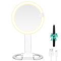B Beauty Planet 20X Magnifying Mirror with Light, Lighted Makeup Mirror with 20X/1X Magnification, 3 Color Light and Adjustable Brightness, 3-in-1 Multifunctional Makeup Mirror with Lights 2000mAh