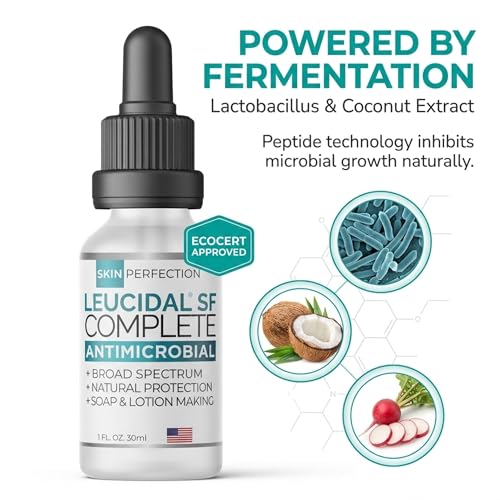 Skin Perfection Leucidal SF Complete - DIY Leucidal Liquid SF Natural Alternative Preservative for Lotion Making - Leucidal Liquid Complete with Lactobacillus & Coconut for Complete Protection 1oz