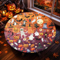 Hallowmas Round Waterproof Tablecloth with Elastic Edge - 52 Inch Fits 36-60 Inch Tables