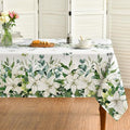 Spring Summer Eucalyptus Table Cloth 60x120 Inch Rectangular White - Durable Polyester