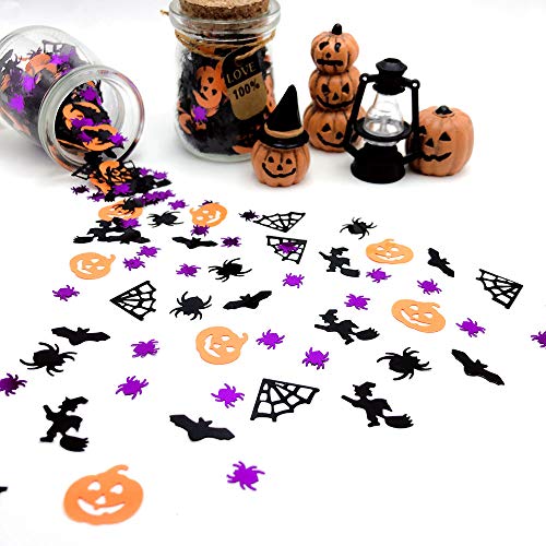 Halloween Confetti Sprinkles Set - Pumpkin Bat Spider Web Witches - Party Table Decor - Halloween 1