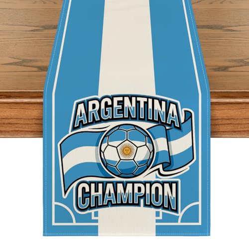 Argentina Flag Soccer Table Runner - 13x72 Inch Kitchen & Dining Decor