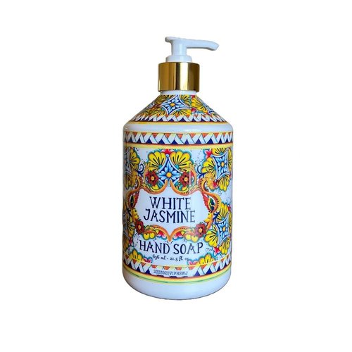 Home and Body Company Hand Soap, Villa Flora Collection – 16 fl oz Bottles, Assorted Scents (Sea Salt Verbena, Coconut Citrus, Orchid Vanilla, White Jasmine), Pack of 4 – Gift-Ready Set