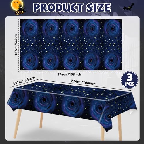 Party Tablecloths 3-Pack - Cartoon Movie Horror Samhain Theme, 108x54 Inch