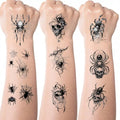 Halloween Temporary Tattoos Spider Web & Spider Stickers Set - Style24 Waterproof Body Art