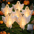 Halloween Ghost Solar String Lights - Warm White Outdoor Decoration - 6 Pack
