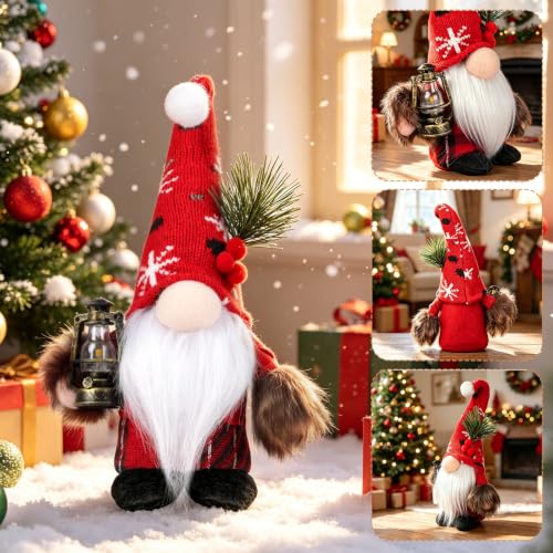 Christmas Plush Gnome Couple Decoration - Red Gnome Variation