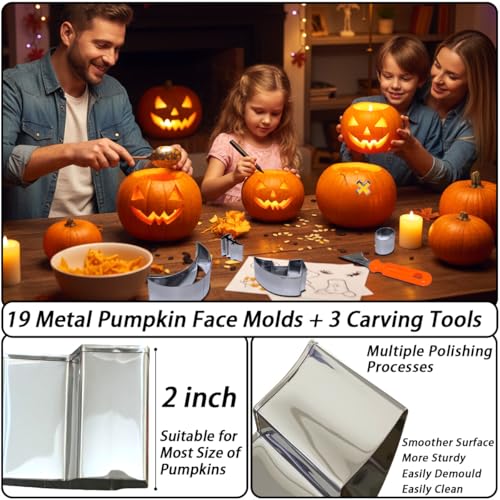 Pumpkin Carving Kit 22Pcs Stencils Tools Set Halloween Decoration - Variation of This Listing