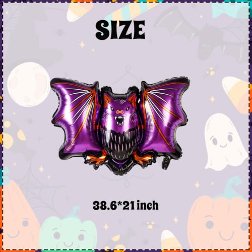 Halloween Bat Balloons - Large Foil Bat Decor for Party & Celebration - Variation of Bat