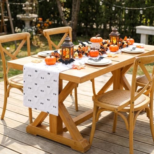 Ghost Halloween Plush Faux Fur Table Runner 90 Inch - Ghost / 13x90 Inch