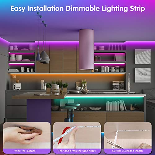 Tenmiro 130ft RGB LED Light Strips for Bedroom with Remote & App Control Music Sync