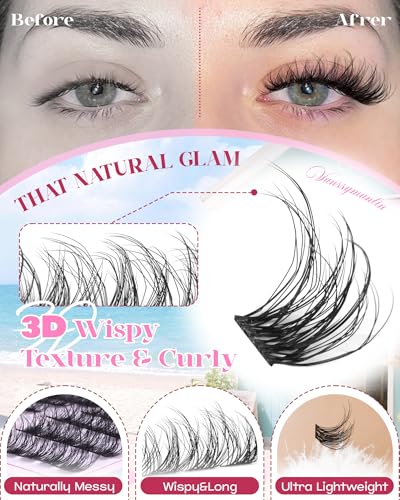 C-Wispy 3D Lash Clusters Natural Fluffy Eyelash Extensions - Wispy & Lightweight