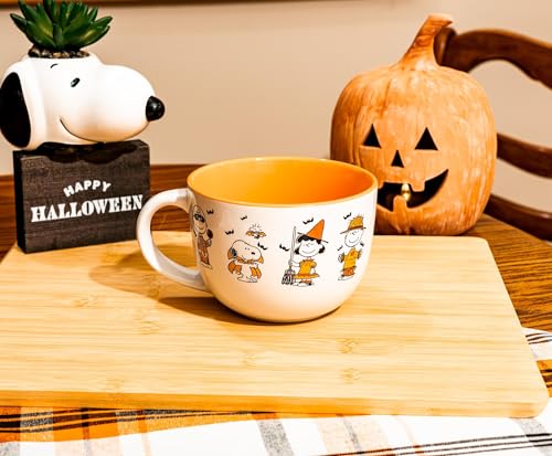 Peanuts Halloween Ceramic Soup Mug 24oz with Snoopy & Friends - Fall Season Drinkware