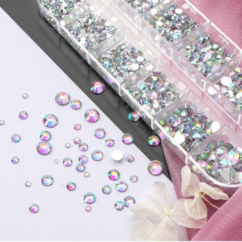 12 Styles Rhinestones Nail Gems Set with AB Crystals & Tools - DIY Nail Art