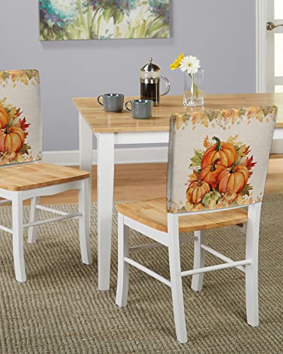 Set of 6 Fall Chair Covers for Dining Room Thanksgiving Kitchen Slipcovers