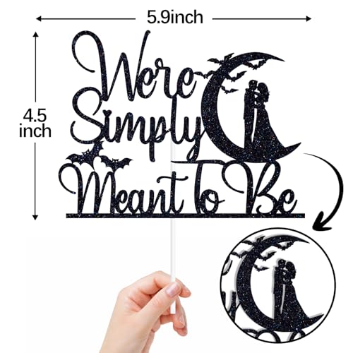 Halloween Wedding Cake Topper Glitter Skeleton Bride & Groom Decor
