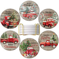 Halloween Gothic Coasters Set - Spider Skull Raven Design, 6 Pieces, Variation: Christmas