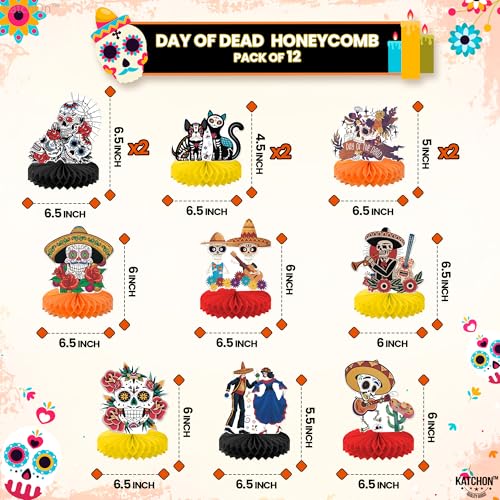 Day of The Dead Centerpieces Pack of 12 Halloween Table Decor