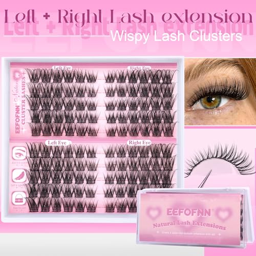 Wispy Lash Clusters C Curl Eyelash Extensions - Natural Cat Eye Look - Variation: C1.Wispy Fox Eye