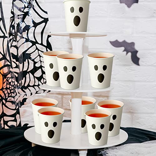 Halloween Ghost Paper Cups 50 Pack - 9 oz Disposable Party Cups