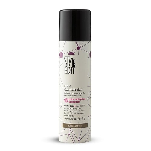 Style Edit Root Touch Up Spray - Temporary Gray Hair Concealer for Thinning Hair | Salon-Quality, Dark Brown, 2 oz