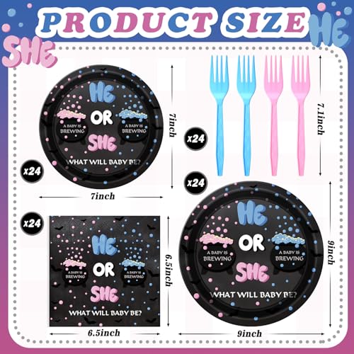 Baby Is Brewing Halloween Gender Reveal Party Decorations - 96 Pcs
