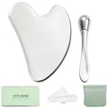 annrose Stainless Steel GuaSha & Eye Cream Applicator Facial Tools, Metal Guasha for Face Neck, Eye Massager Tool, Lymphatic Drainage Face Massage Tool, Skin Care Gift