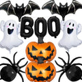 Halloween Foil Balloons Set - Boo Ghost Bat Pumpkin Spider Decorations