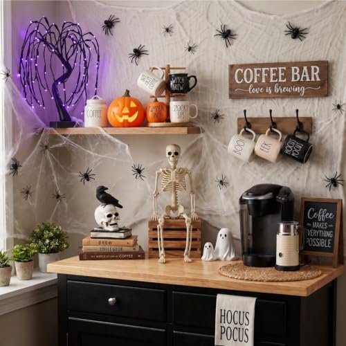 Halloween Mantle Decorations Set - 34 Pieces Haunted Fireplace & Tabletop Decor