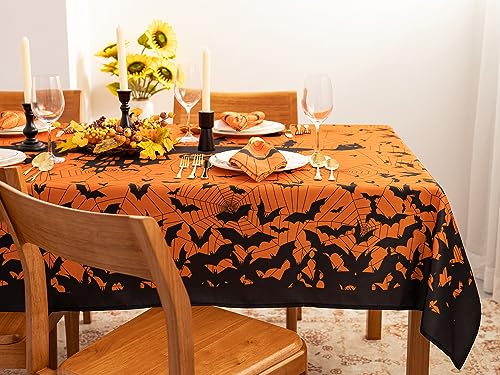 Halloween Silhouettes Tablecloth - 102 x 60 Inch Rectangular Spooky Decor