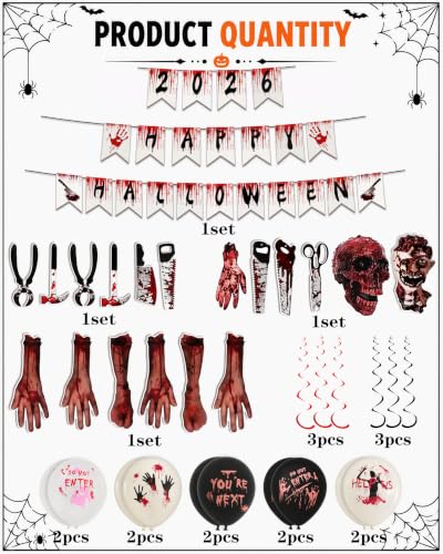 Bloody Halloween Banner & Decorations Set - Horror Party Kit