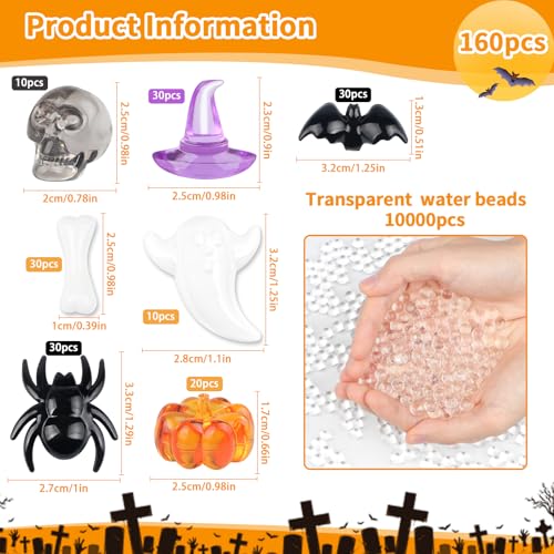 Halloween Acrylic Vase Fillers Set - Mini Pumpkins, Ghosts, Spiders & Bats