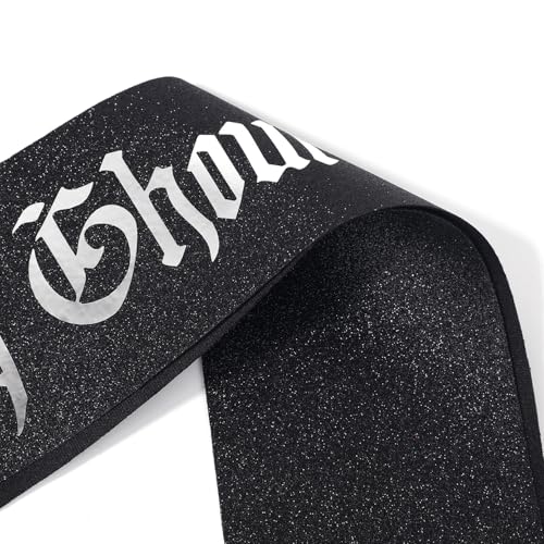 Goth Birthday Sash with Safety Pin - Glitter Cloth Halloween Party Decoration