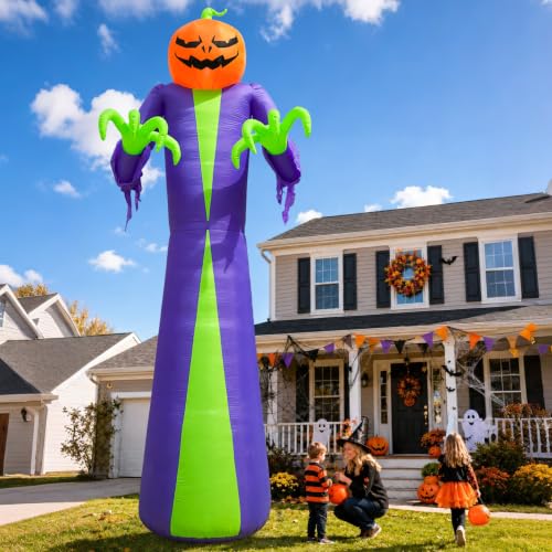 14 Ft Giant Halloween Inflatable Pumpkin with LED Lights for Outdoor Yard Decor