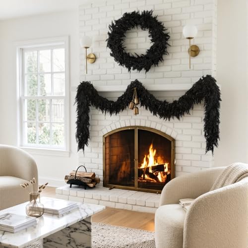 Black Cedar Garland 2 Pack 9FT Halloween & Christmas Decorations - Variation of THIS listing