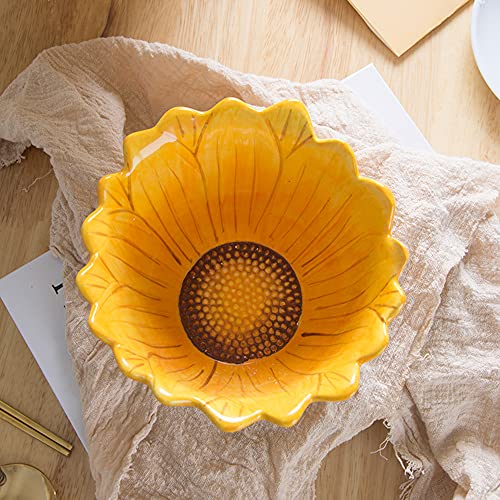 Sunflower-Shaped Candy Bowl - 6-Inch Porcelain Snack Dish, 1 PC