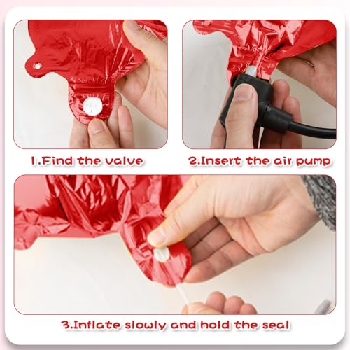 Red Star Balloons Foil Mylar Balloon Set - 12pcs 18 Inch Helium Decorations with Variation