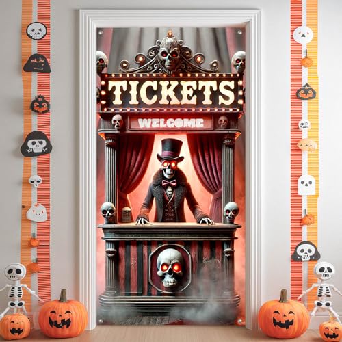 Halloween Door Banner Skeleton Boo 35x71 Inch Polyester - Fall Decor