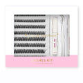 SY SHUYING Lash Extension Kit DIY Lash Clusters 10-16mm 112pcs Individual Lashes Clusters Soft Thin Band Natural Volume Eyelash Extension with Lash Bond and Remover, Lash Tweezers for Self Use 34#