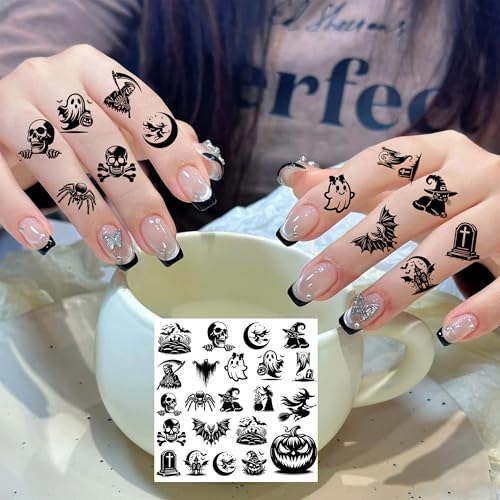Finger Halloween Temporary Tattoos Set - 19 Sheets 300+ Designs for Kids & Adults