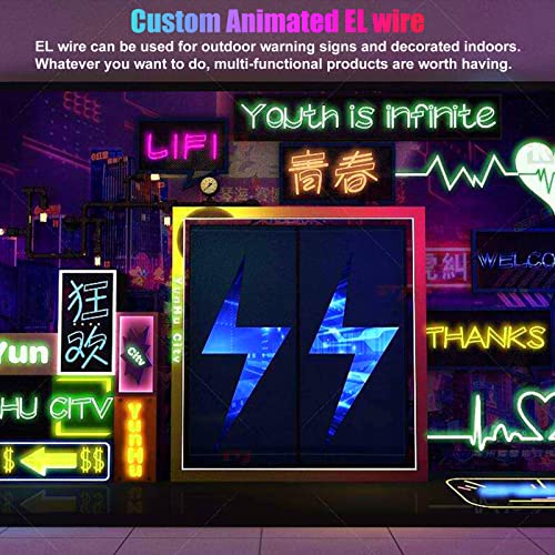 Blue 2M Neon EL Wire with Battery Controller - 3 Modes for Party & Decoration