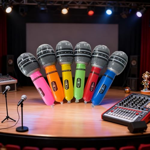 Retro Inflatable Party Props Set - Boombox Phone Microphone for 80s 90s Theme Parties