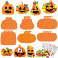 Halloween Foam Pumpkin Craft Kit with Leaves & Rhinestones - 30 Pieces