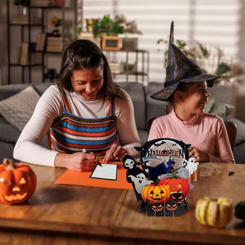 3D Halloween Pop-Up Greeting Card with Envelope & Blank Note