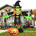 8FT Halloween Inflatable Witch Decoration with LED Lights - Black Variation
