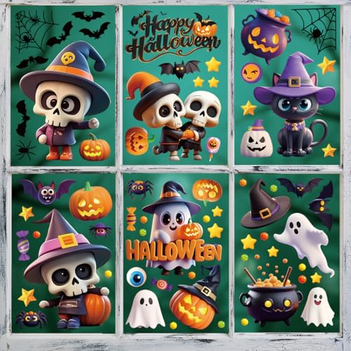 Halloween Ghost Static Cling Stickers - 95 Pcs Spooky & Cute Decorations