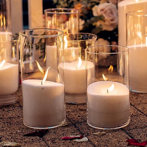 M+L Clear Glass Cylinder Vases Set of 18 - Wedding, Centerpiece, Flower & Candle Holders
