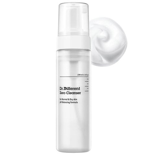 Dr.Different Zero Cleanser - Hypoallergenic pH 5.5 Foaming Cleanser with Hyaluronic Acid & Ceramide | 6.76 fl. oz.